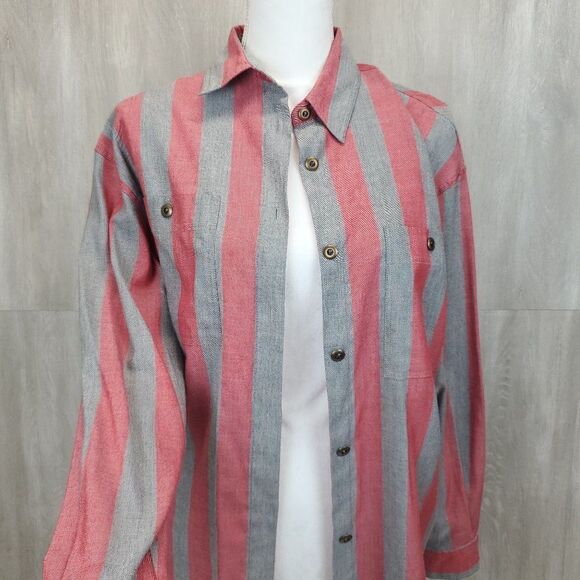 Together Vintage Striped Button Down Shirt G-0184 - Picture 4 of 9